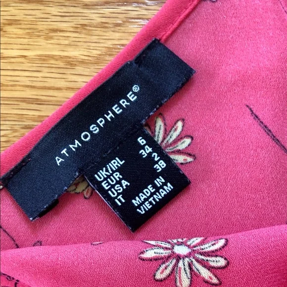 Atmosphere by Primark pink floral tank top size 2 - Picture 4 of 7